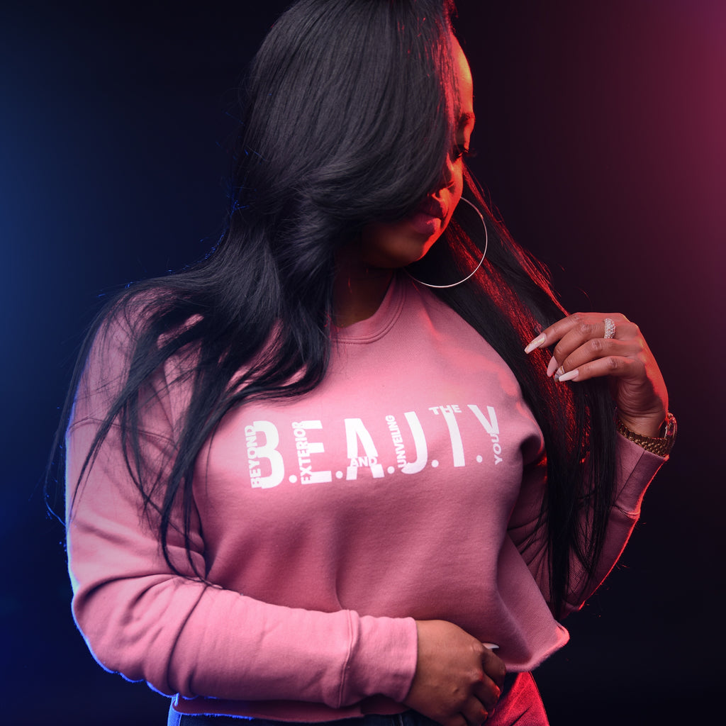 B.E.A.U.T.Y Mauve Crop Sweatshirt
